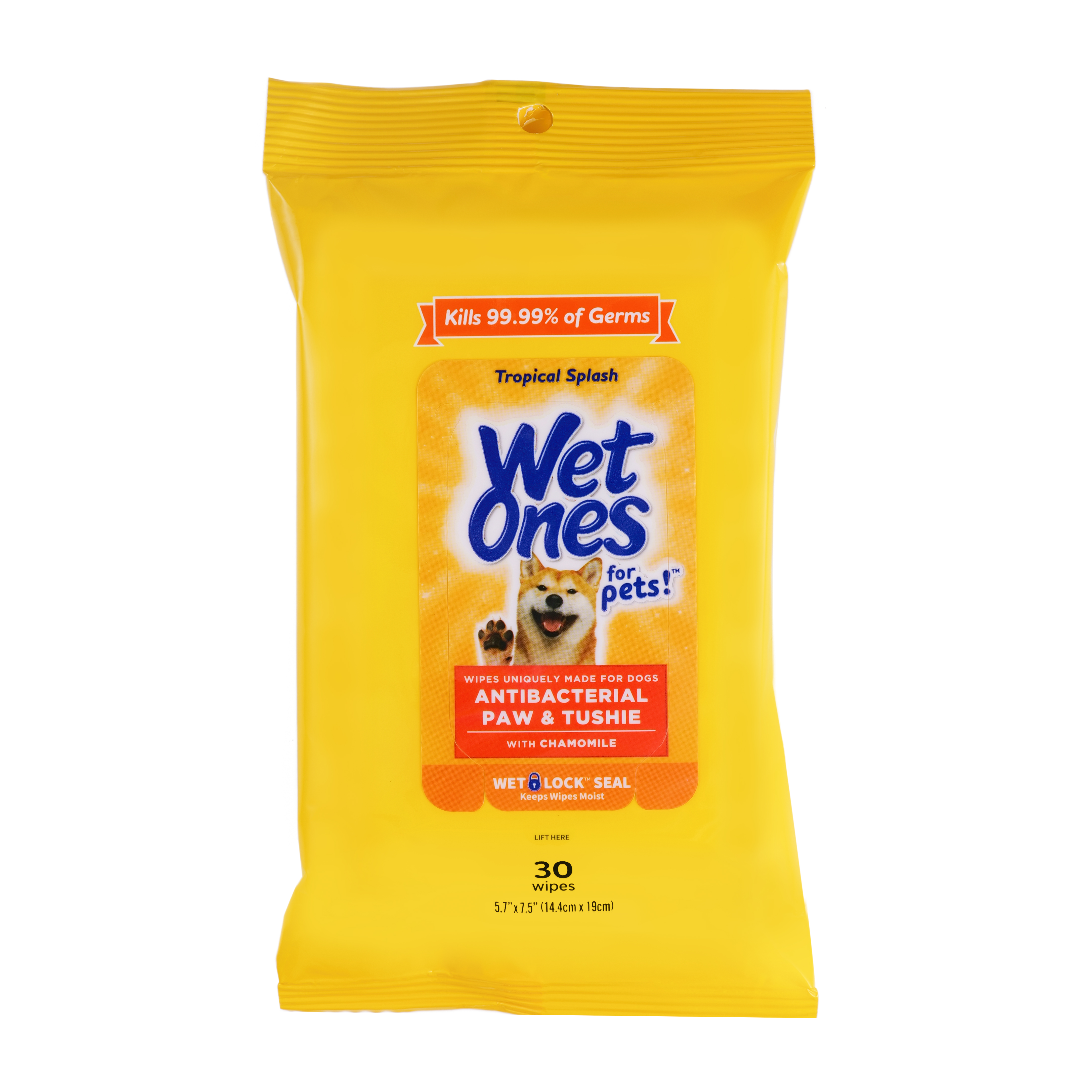 Wet Ones for Pets Antibacterial Paw & Tushie Dog Wipes With Chamomile